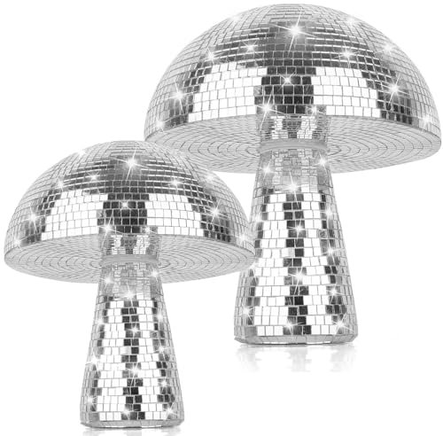 Silber Pilz-Discokugel - Disco-Spiegel-Glitzer-Kugel für Heimdekorationen, Bühnenrequisiten, Partyartikel und Zubehör, Schulfeste, Spielzubehör