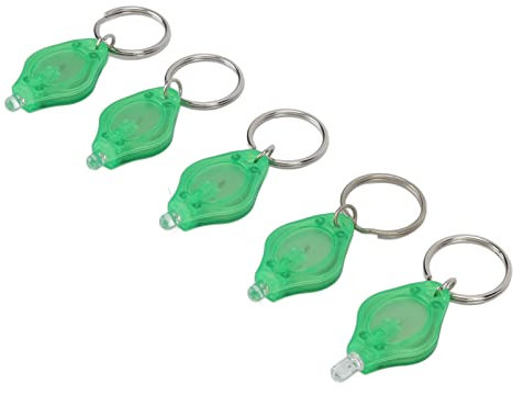 NIZUUONE Llavero LED Linterna Mini Anillo Portátil Detección de Joyas Juego de 5 Piezas (luz verde)