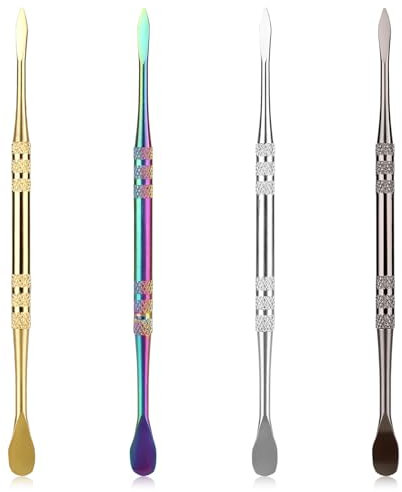 4 Herramientas para Tallar Cera, 12,3cm Herramientas para Esculpir Arcilla de Doble Cabeza Herramienta de Escultura de Acero Inoxidable, Herramientas para Esculpir Arcoíris para Modelar con Cera