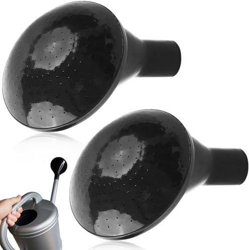 WPPQWP 2 Stück Ersatzdüsensatz für Gießkannen, Ø23mm, Gießkanne Aufsatz Spargießer, Giesskannenaufsatz, Schwarze Düse für Garten, Friedhofspflege, für Gießkannen Von 5L bis 15L
