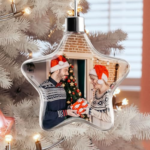 DPDP Personalisierte Weihnachtskugeln mit Foto -Weihnachtskugel Foto, Personalisierter Weihnachtsschmuck, Familie, Freunde und Verwandte
