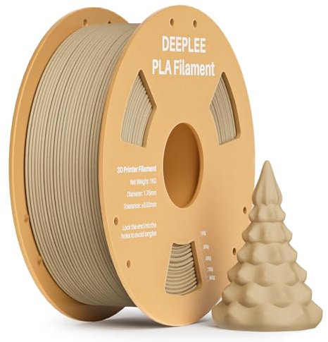 DEEPLEE PLA Filament 1.75mm, 3D Drucker Filament 1kg (2,2lbs), Maßgenauigkeit +/- 0,02 mm, Filament 3D-Druckmaterialien für FDM 3D Drucker, Wood Enthält Holzmehl