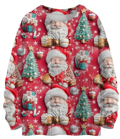 Weihnachtsleggings Damen Troyer Damen Lustiger Weihnachtspullover Ugly Sweater Christmas Damen Weihnachtspullover Trinkspiel Ugly Sweater Christmas Damen Strickpullover Damen Asymmetrisch