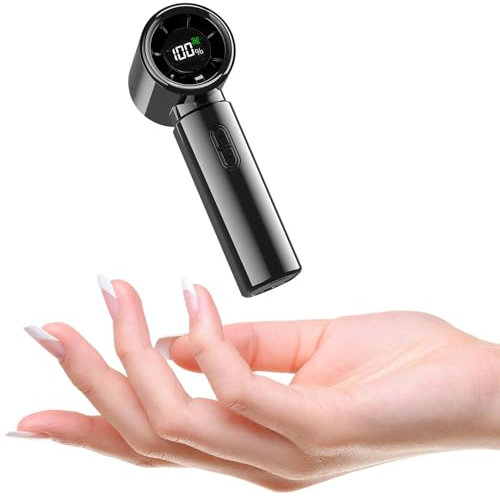 HandFan Handventilator, 20ft/s Hochgeschwindigkeits-Mini-Tragventilator, 100 Speeds einstellbar, kleine persönliche Ventilatoren, 4000mAh kleine Turboventilatoren, für Reisen, Strand, Geschenke