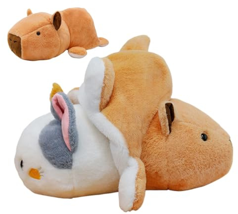 ETUCYNG Capybara Plüschtier, niedlich, Capybara | Plüschtiere für Mädchen, niedliche Katze, wendbar, Plüschtiere für Mädchen, Plüschspielzeug, doppelseitig, für Erwachsene