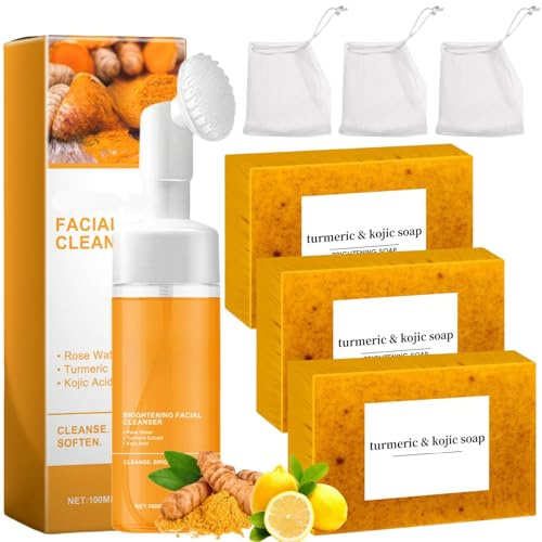 Peehss - 2 Piece Turmeric Wash and Care Set: Turmeric Skin Care Kit deeply nourishes and protects the skin, can improve the water retention capacity of the