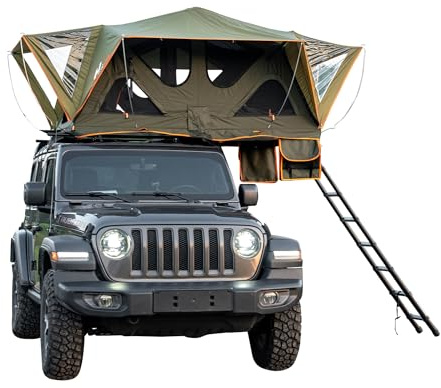 Naturnest Andromeda Rooftop Tent, Soft Shell Rooftop Tent for Vans, Jeeps, SUVs, Trucks, Increased Use Area 2-3 Person (Light Green)