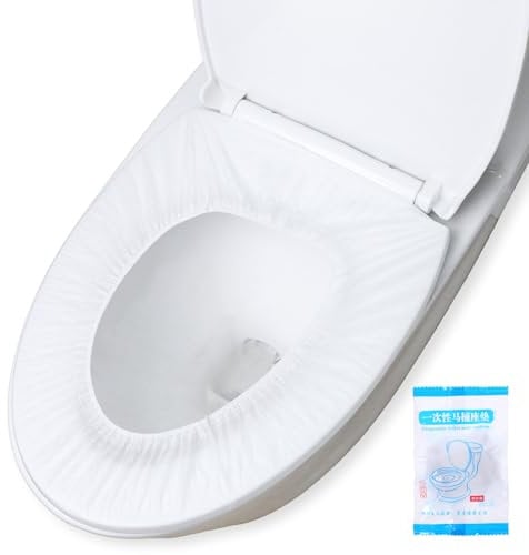 Lnngub 10 Packs Disposable Toilet Seat Covers, Toilet Seat Mat Waterproof Toilet Seat Covers Non Slip Individually Wrapped Toilet Seat Mats for Travel Hotel Hospital Airplane Public Restrooms