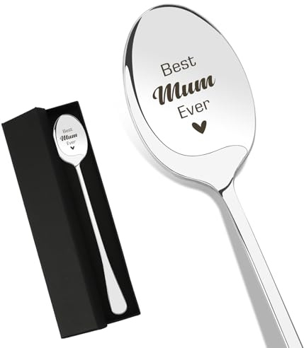 Mum Christmas Gifts, Best Mum Mummy Spoon Mothers Day Valentines Gifts for Mummy, Mom Mother Birthday Christmas Xmas Mothersday Gifts Presents Stocking Fillers for Women