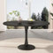 sogesfurniture Ausziehbarer Esstisch, ovaler Esstisch, moderner Wohnzimmertisch Esszimmertisch für 4–6 Personen, Länge 100/140 x Breite 100 x Höhe 75cm (Schwarz)