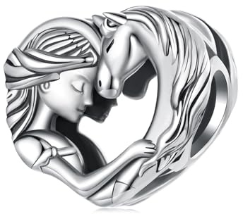 Teleye Pferdeliebhaber Mädchen Charme 925 Sterling Silber Charme passt Most