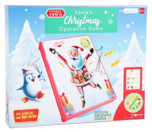 Tinsel Town Santa's Christmas Operation Game, Family Board Game, Ages 6+, for 2 or more Players
