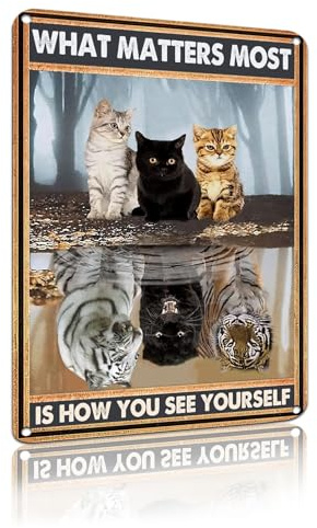 Metall-Blechschild What Matters Most is How You See Yourself, inspirierendes Vintage-Schild für Zuhause, Kaffee, Wanddekoration, Café, dekorative motivierende Wandkunst, 20,3 x 30,5 cm (25138)