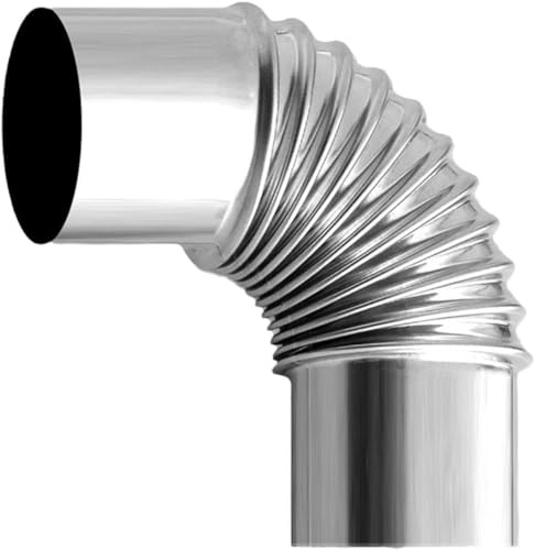 WBTAJZHY Elbow Stainless Steel Chimney Flue,Stove Pipe Boiler Heater Exhaust Tent 80mm(80mm)