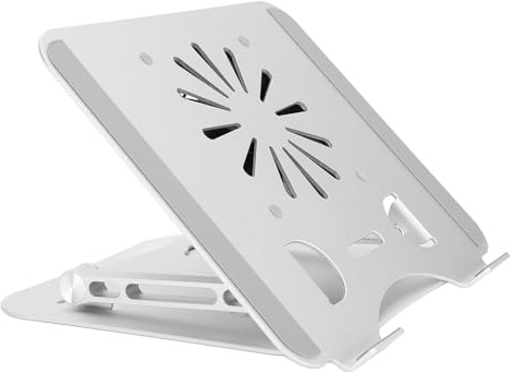 Ausla Laptop-Kühlständer, Aluminiumlegierung, USB-Laptop-Lüfterständer mit Innovativem Faltdesign für 17-Zoll-Laptops, Gamer und Bürogebrauch
