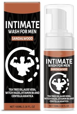 Sandelholz-Intimwaschlotion für Männer – 100 ml, erfrischend und sanft, speziell für aktive Männer entwickelt, für mehr Vitalität und Selbstvertrauen, pH-neutral, 100 ml.