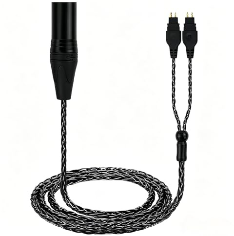 Asobilor Balanced 4-Pin XLR Headphone Cable, Compatible with Sennheiser HD600 HD650 HD660S HD660S2 58X Jubilee 6XX HD580 HD565 HD545 HD535 HD265, OFC Braided Replacement Lead 2M Black
