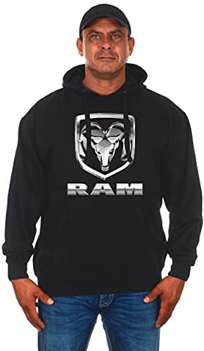 JH DESIGN GROUP Herren Dodge Ram Pullover Hoodie EIN schwarzes Sweatshirt für Herren, HD12-schwarz, X-Large