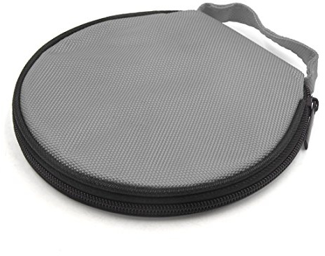 Sourcingmap portaoggetti grigio chiusura a cerniera rotonda borsa porta CD dischi custodia in pelle per auto