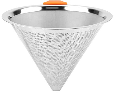Entonnoir à Tamis à Café en Acier Inoxydable avec Filtre à Café en Acier Inoxydable