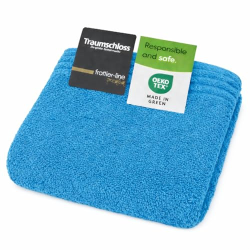 Traumschloss Frottier-Line Premium hautsympathisches Handtuch aus Baumwolle, Farbe:Nordic blau, Größe:50x100