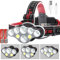 HugeAuto Linterna Frontal LED, Linterna Frontal 350000LM, Recargable, Impermeable con 8 LED, 8 Modos de Iluminación