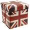 RHP Sitzhocker mit Stauraum hocker Sitzwürfel - Sitzbox Faltbarer Würfel mit Aufbewahrung braun 30 x 30 x 30cm (Union Jack)