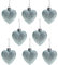 Christmas Concepts® Pack of 8-60mm (2.4) Heart Shaped Christmas Tree Baubles – Glitter Decorated Baubles (Mint Green)