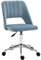 Vinsetto Schreibtischstuhl, Höhenverstellbar Homeoffice Stuhl ohne Armlehne, drehbar Bürostuhl mit Samtoptik, Ergonomisch Schminkstuhl für Schlafzimmer, Arbeitszimmer, Blau
