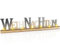 com-four® LED Deko Aufsteller aus Holz - beleuchteter Schriftzug auf Holzsockel - Deko-Schriftzug zum Hinstellen für Weihnachten - Stimmungslicht mit Timer (silberfarben)