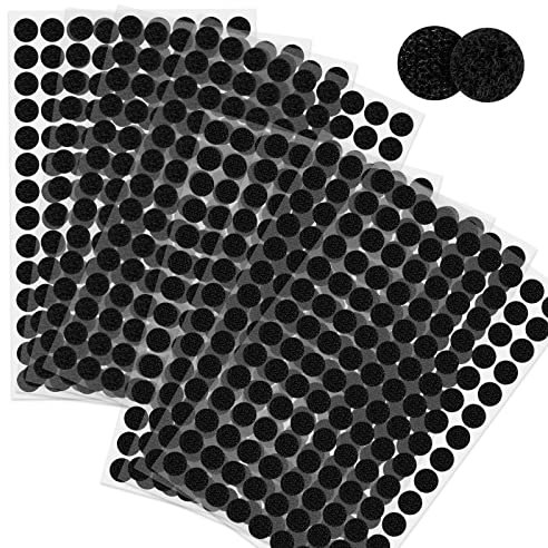 1008 Klettpunkte Selbstklebend - funvce 10mm Schwarz Klett Klebe Punkte, Klettverschluss Selbstklebend Rund, Self Adhesive Klettband Klettstreifen für Schule Lernmaterial, Weihnachtskarten