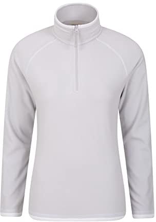 Mountain Warehouse Montana Womens Microfleece - Breathable Ladies Sweater, Quick Drying Pullover, Warm Fleece Jacket, Half Zip - For Spring Summer, Travelling, Outdoors Grey Women's Size 10