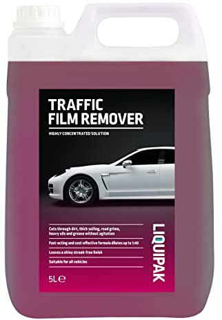 Liquipak Traffic Film Remover 5L - Concentrated TFR, Heavy Duty Road Film Remover, For Cars, Motorbikes, Truck, Vans & More, Removes Dirt & Road Grime, 5 Litres