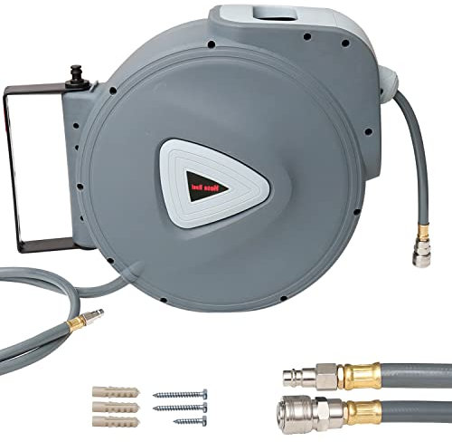 Vigevee Automatischer Druckluftschlauch Aufroller 30m 1/4 Anschluss Wandschlauchhalter Schlauchaufroller Schlauchtrommel Abroller Druckluftschlauch-trommel