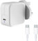 Wikiparts* New 45W USB-C Charger Replacement For Amazon Eero 6 WiFi Router Laptop TYPE C White Ac Adapter with USB- C to USBC Cable