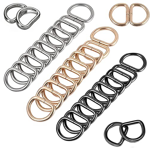 Halbrunder D-Ring, Metall-D-Ring, D Ringe Schnalle, 30 Stück 20mm D-Ring, Halbringe Silber,für Rucksack Gürtelschnallen Taschen Gürtel Handtaschen Bastelzubehör, Karabiner