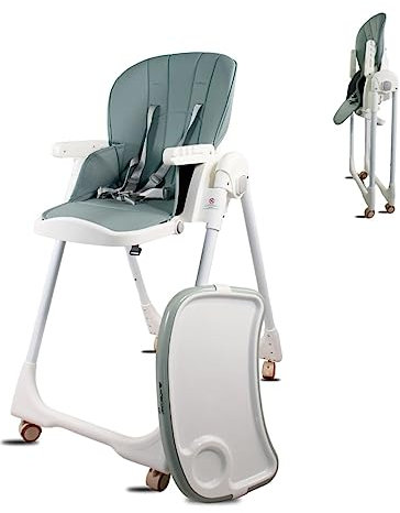 Mobiclinic®, Trona para bebé, Evolutiva, Extraplegado, Convertible en silla alta, Simba, Arnés con 5 puntos, Ruedas con frenos, Doble bandeja desmontable, Textil lavable y desmontable, Regulable