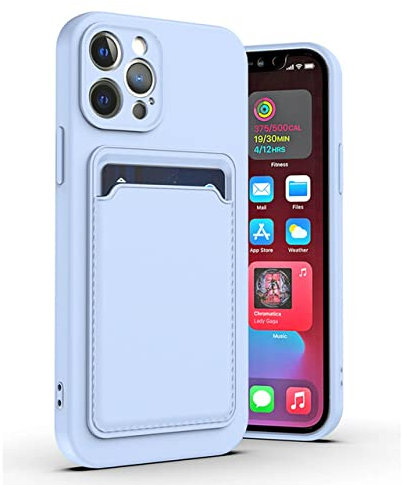 SRGDRR Custodia a portafoglio in silicone liquido per iPhone 12 13 mini 11 14 Custodia porta carte Pro Max per iPhone XR Xs 8 Plus Custodia tascabile sottile, lilla, per iPhone 11