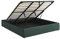 BAÏTA Lit Coffre Sakura Velours Vert forêt sommier 180x200 Inclus