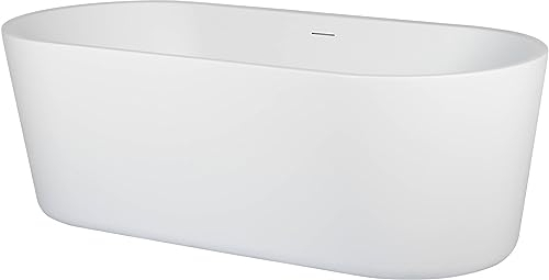 Saqu Spa freistehende Badewanne - 178x80 cm - Matt Weiß - Standbadewanne Acryl - Spa, für 2 Personen