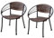 Set aus 2 Outdoor-Bistrostühlen, geflochtene Rattan-Garten-Esszimmerstühle mit Rückenlehne, stapelbares Design, für den Innen- und Außenbereich, Metallrahmen, Schwarz