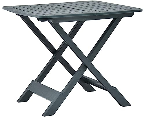WELLIKEA Gartentisch Klappbar Grün 79 x 72 x 70 cm Kunststoff