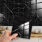 WALPLUS Marble Tile Stickers Glossy Waterproof Oil Proof Removable Stick on Wall Backsplash DIY PVC for Bathroom Kitchen Home Decor Coal Black 24 pcs 15cm(6)
