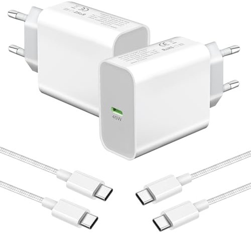 45W Chargeur Rapide pour Samsung S25 Ultra/S25 Plus/A56 5G/A36 5G/S24 FE/S23 Ultra/S21 S22,Note 20,Tab S10 S9/S8 S7 Tablette,A55 A25 A54 A35 A15 A16 5G/A34 A53,iPhone 16 USB C Secteur Prise avec Cable