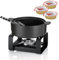 kela Käsefondue-Set Roman, 9tlg., Keramik, 1,7 L, Brenner, Rechaud, 6 Fonduegabeln, Schwarz, 16665, 6 Brennpasten Magma, je 80 g, Ethanol, 390010