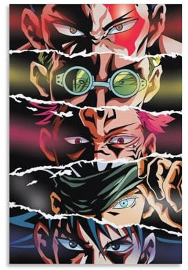 Anime Jujutsu Kaisen Poster Gojo Satoru (32) Leinwand-Kunstposter und Wandkunstdruck, moderne Familiendekor-Poster, 30 x 45 cm
