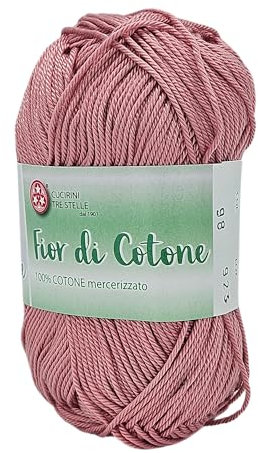 Cotone mercerizzato per uncinetto, ideale per amigurumi, granny square, quadretti copertine neonato, e hobby creativi, Gomitolo da 50 gr per 125 metri (Rosa Antico 98)