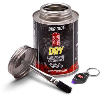 Errecom 1000 Miglia BKR 3101 Fahrradkette Schmiermittel Dry - 240 ml, für Trockene und Staubige Bedingungen, Trockenes Klima, All-In-One mit Pinsel enthalten