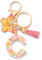 CHUQING Porte-clés pour fille avec initiales - Rose - Porte-clés papillon - Lettre