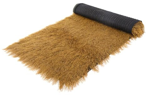 FUNOMOCYA Thatched House Tiles Area Rugs Carpet Outdoor Decor Duck Blind Grass Landscaping Thatch Roof Decor Mexican Straw Roof Fake Thatch Roofing to Weave Thatch Tile